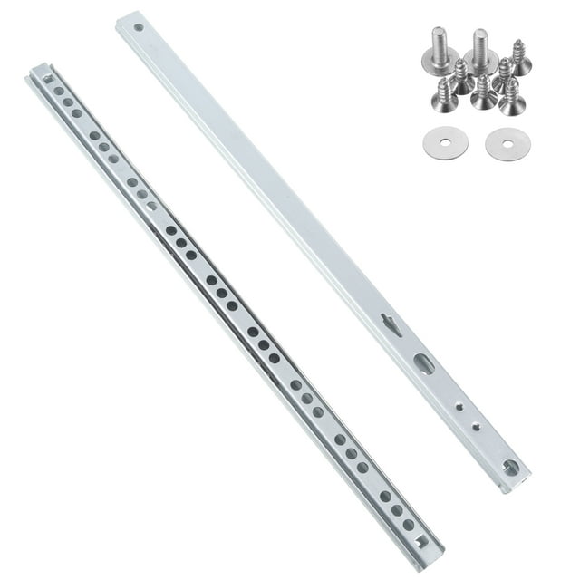 Kenally 2x diapositivas plateadas para cajones con rodamiento de bolas resistentes al óxido, funcionamiento suave, deslizante para muebles Herramientas y ferretería