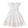 thumbnail image 5 of ZACPNCV Toddler Girls Tutu Dresses Party Formal Birthday Summer Puff Short Sleeve Tulle Little Girls Dress White 7-8 Years, 5 of 9