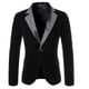 thumbnail image 1 of Men's Velvet Blazer Slim Fit Solid Tuxedo Jacket Business Casual Blazer, 1 of 5