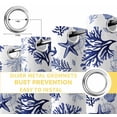 thumbnail image 4 of Navy Blue Coastal Blackout Curtains for Bedroom, Coral Starfish Seaside Summer Beach Thermal Insulated Kitchen Drapes with Grommets, Light Blocking Window Treatment, 2 Panels 52" x 54", 4 of 7