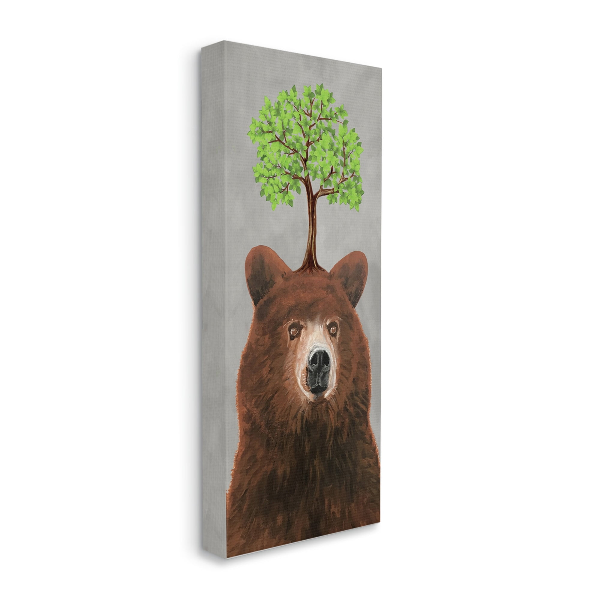 Stupell Industries Modern Bear Tree Growing Animals & Insects Painting Gallery Wrapped Canvas Print Wall Art