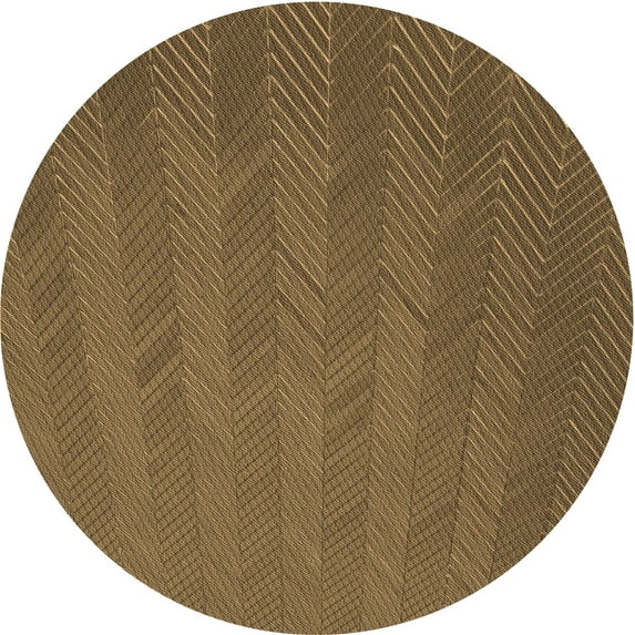 Ahgly Company Machine Washable Indoor Round Transitional Dark Bronze Brown Area Rugs, 7' Round