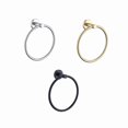 thumbnail image 4 of Porte-serviettes Mural Rond Simple Moderne en Acier Inoxydable Porte-Serviettes Noir Argent, 4 of 5
