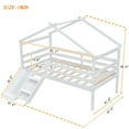 thumbnail image 5 of Bellemave Twin Size Low Loft House Bed Frame with Slide and LadderHouse Bed With Roof and Guardrails Junior Loft Bed Solid Wood Bed, No Box Spring Needed, White, 5 of 10