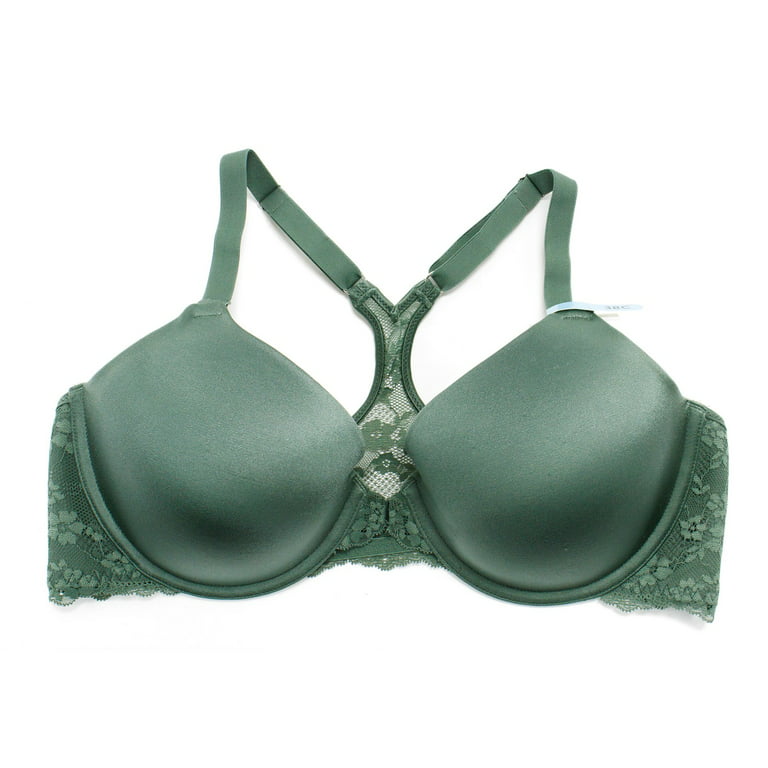 Maidenform Womens Pure Genius T-Back Bra with Lace, 38C, Herbal Olive Green  