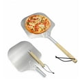thumbnail image 1 of 1 Uds pala para Pizza, pala cuadrada de aluminio para Pizza 63,5x33,5 cm, pala para Pizza con mango largo de madera, pala para Pizza, tabla de aluminio para Pizza, 1 of 1