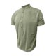 thumbnail image 4 of Ceisia Men's Slim Fit Short Sleeve Stand-Up Collar Slub Linen Henley Shirt with Geometric Embroidery Army Green M Gifts, 4 of 8