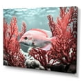 thumbnail image 2 of Designart "The Subdued Paddle Of Coral And Grey Fish II" Coastal Coral Under Water Canvas Wall Art, 2 of 7
