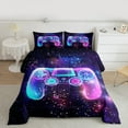 thumbnail image 2 of Manfei Girls Gamepad Bedding Comforter Set,Modern Gamer Twin Comforter Sets,Galaxy Starry Sky Bedding Set,Ultra Soft Home Decor Reversible,2 Pieces, 2 of 8