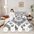 thumbnail image 3 of Homewish Gothic Skull Full Size Comforter Sets,Boho Damask Flowers Bedding Comforter Set,White Black,Halloween Duvet,Light Gray Reversible,3 Pieces,1 Comforter and 2 Pillowcases, 3 of 7