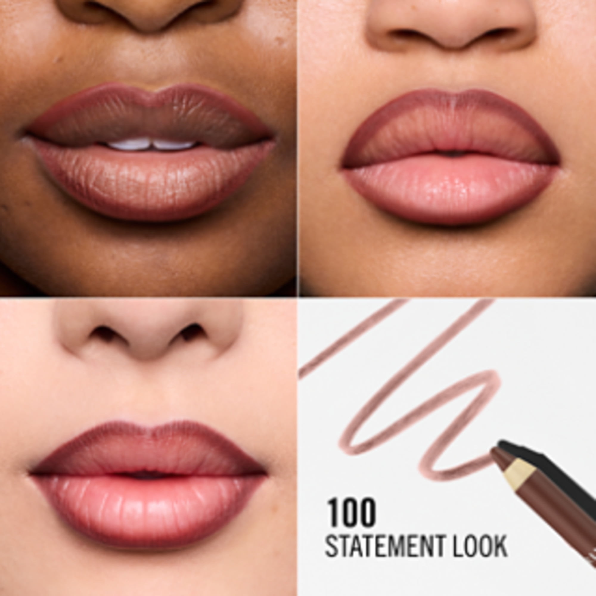 Rimmel Oh My Plump! Lip Shaper, 100 Statement Look, Peptide-Infused Lip Liner, Ultra-Creamy, Transfer-Resistant