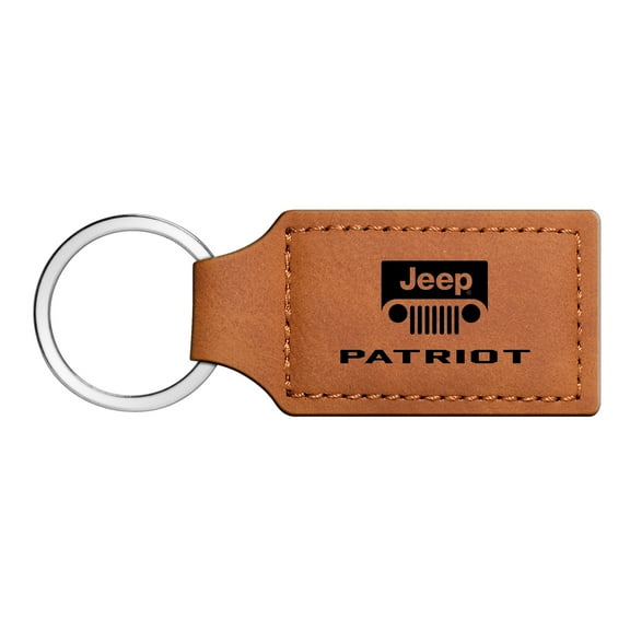 Jeep Patriot Rectangular Brown Leather Key Chain