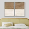 thumbnail image 3 of IDEA4WALL Framed Canvas Print Wall Art Set of 2 Brown Tan Pastel Landscape Geometric Abstract Modern Art Decorative Contemporary Bohemian Artwork for Bedroom, Office - 24"x36"x2 Panels White, 3 of 5