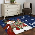 thumbnail image 3 of Hallway Runner Rugs 2.7x5 Ft, Navy Blue Snowman Christmas Non Slip Area Rugs for Kitchen Bedroom Entryway, Xmas Snowflake Winter Gifts Washable Carpet Runner Rug Floor Mats for Bedroom Home Decor, 3 of 9