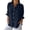 Navy, variant on Women Casual Linen Shirt Solid Color Tie Back Blouse Loose Bubble Wrinkle Design Fashion Top, White L