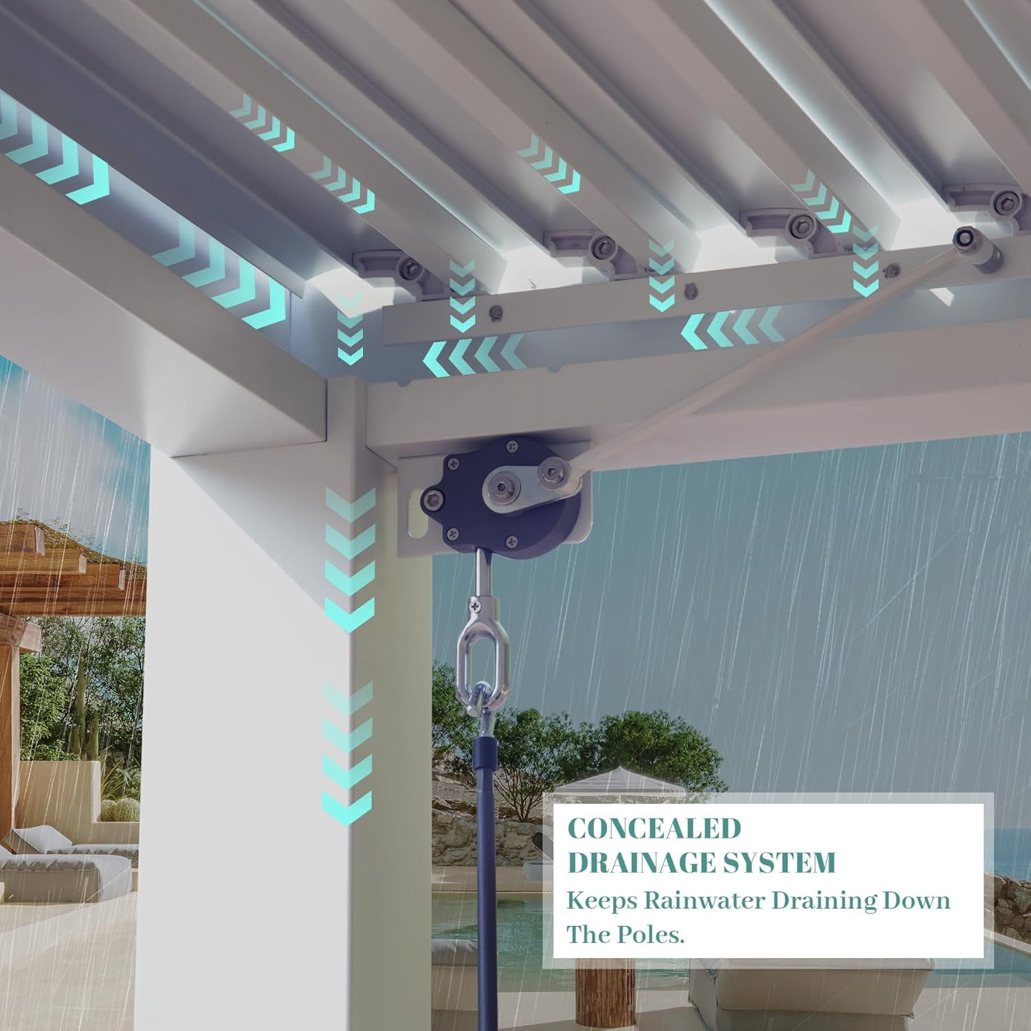Domi Outdoor Louvered Pergola 10'×13', Aluminium Pergola with Adjustable Roof, Hardtop Gazebo for Patio, Deck, Garden, Yard, Beach(White)