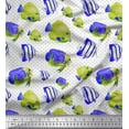 thumbnail image 1 of Soimoi Velvet Fabric Dot & Fish Ocean Print Fabric by The Yard 58 Inch Wide, 1 of 3
