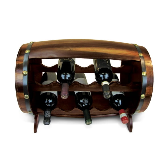 CoTa Global Napoleon Wine Rack - Wood Barrel Wine Holder