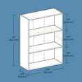 thumbnail image 4 of LEDREM 3-Tier Adjustable Bookcase, Open Bookshelf, Storage Shelf Organizer, 22lb Capacity per Shelf, for Home, Office, Cloud White, 4 of 6