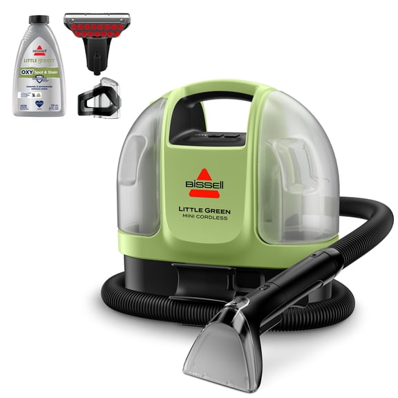 BISSELL Little Green Mini Cordless Portable Carpet and Upholstery Deep Cleaner, Car/Auto Detailer, with HydroRinse Self-Cleaning Tool and 4" Tough Stain Tool, 4014