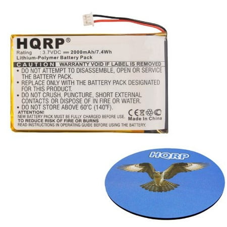 HQRP 2000mAh Battery for Bushnell Yardage Pro Golf GPS Unit 368100 368110 Range Finder BUU0057 E35010M28 H604261H + HQRP