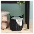 thumbnail image 2 of Lucius Round Resin Woven Wicker Basket with Handles - 13" x 13" x 13" - Black - For Clothes, Towels, Toys, Magazines Storage and Home Decoration as Pic, 2 of 6