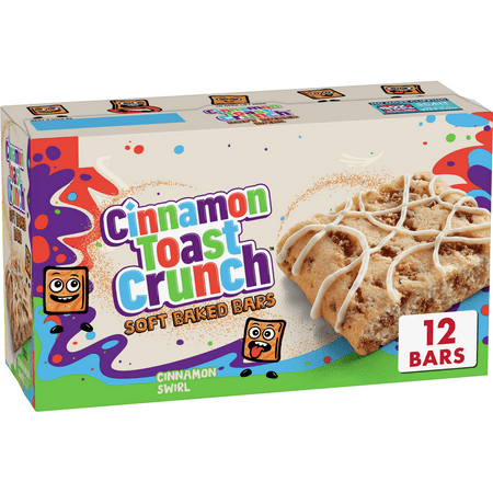 Cinnamon Toast Crunch Soft Baked Chewy Cereal Treat Bars Snack Bars 12 ct