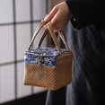 thumbnail image 3 of Bolsas de Almacenamiento Elegantes para Juegos de Té Portátiles para Viajes Al Aire Libre, Regalo de Negocios, Lata de Té Vintage, Bolsa de Tela Tejida., 3 of 5