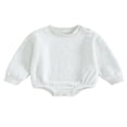 thumbnail image 1 of Barboteuse Garçon Fille en Polaire Col Rond Chandail en Molleton Barboteuse Manches Longues Unie Pull à Bulles Tenue Automne Hiver, 1 of 9