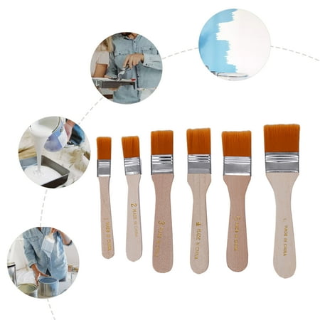 

Wuzstar 6Pcs Paint Brushes Set Dense Bristles Paintbrush Reusable for Dust Cleaning Wall Painting Greasing