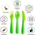 thumbnail image 2 of Cuddly Hippo Kids Plastic Dinnerware Set of 18 Multi Color Flatware (Spoons, Forks and Knives) - Reusable, BPA-Free, Dishwasher Safe and Microwaveable, 2 of 4