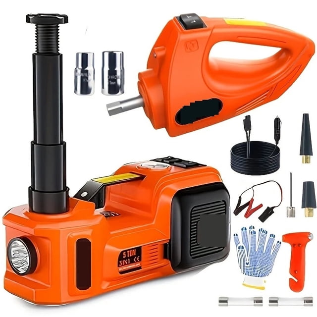 5 Ton Electric Car Jack With Impact Wrench And Tire Inflator -Portable Hydraulic Lift For SUVs, MPVs, Trucks And Sedans ,Robust Construction