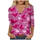 thumbnail image 1 of Camiseta Suelta de Manga Larga con Cuello en V de Tres Cuartos de Manga con Poliéster Suave, Blusa Cómoda para el Uso Diario en Casa O en el Trabajo, Camiseta de Manga Larga de las Mujeres, 1 of 5