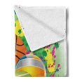 thumbnail image 2 of Sports Soft Flannel Fleece Throw Blanket, Pattern of Sports Balls on Watercolors Splash Vibrant Art Graphic Kids Playroom, Cozy Plush for Indoor and Outdoor Use, 50" x 70", Multicolor, by Ambesonne, 2 of 5