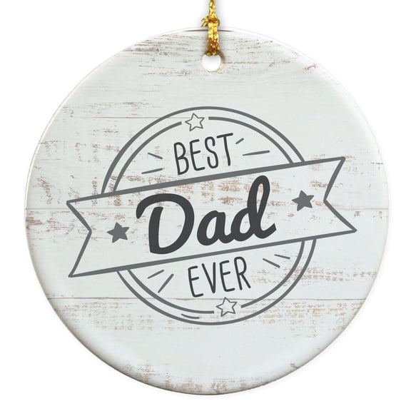 Best Dad Ever Christmas Round Disc Ornament