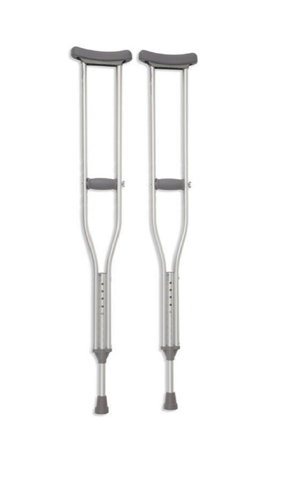 Cardinal Health Push Button Axillary Crutch for Tall Adults, Tall Adjustable Height 70-78 Inches, 1 Pair