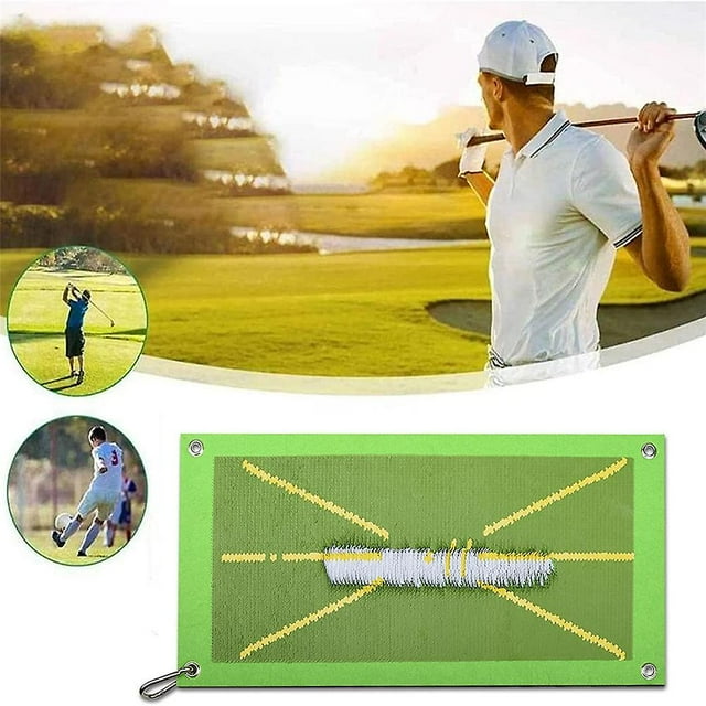 Golf Swing Training Mat exercise hitting aid mat showing swing pad golf impact mat