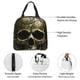 thumbnail image 4 of Easygdp Vintage Gold Leaf Skull Bolsa Térmica Premium - Tela Oxford Impermeable, Gran Capacidad, Bolsillo Frontal, Unisex para Trabajo, Escuela, Actividades al Aire Libre y Picnics, 4 of 8