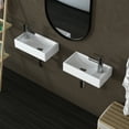 thumbnail image 4 of MEJE 16" Wall-Mount Bathroom Sink Combo, Small Rectangular Ceramic Basin with Right-Hand Faucet Set, Includes Tap & Pop-Up Drain, 4 of 8