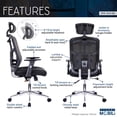 thumbnail image 5 of High Back Executive Mesh Office Chair With Arms, Lumbar Support And Chrome Base, Black, 5 of 9