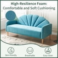 thumbnail image 3 of 33.1" H Modern 3 Seater Loveseat,Linen Fabric with Curved Back & Wood Legs,for Living Room,Bedroom & Small Spaces,Easy Assembly,Light Blue, 3 of 5