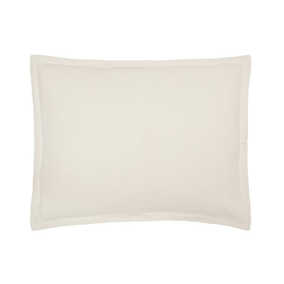 Monroe Natural Beige 100% Cotton Herringbone Pattern Standard Sham 20" x 26"