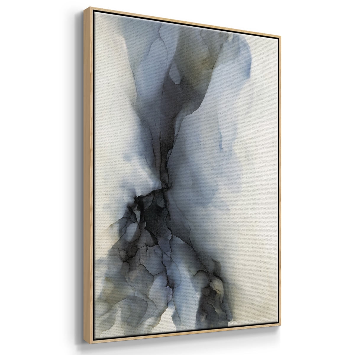 Low Tide Framed Premium Gallery Wrapped Canvas - Ready to Hang - 27 x 41 - Natural Wood Floating Frame