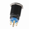 thumbnail image 3 of Interruptor De Botón Impermeable Negro Autoblocante LED De 12-24V 19 Mm Con Terminales De Cobre, Duradero E Impermeable, 3 of 7