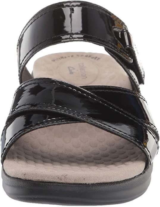 clarks patent sandals