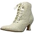thumbnail image 3 of Ellie Shoes E-253-Elizabeth 2 Heel Boot with Lace 7 / White, 3 of 3