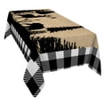 thumbnail image 2 of Christmas Elk Tablecloth Rectangle Table Cloth 60x120 , Waterproof Tablecloth Outdoor Table Cloth, Xmas Tree White Black Buffalo Plaid Washable Table Cover for Kitchen Dining Party, 2 of 8