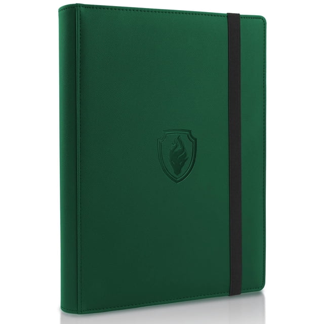 Carpeta coleccionable Fabmaker con 9 compartimentos para 360 tarjetas, color verde oscuro