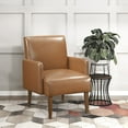 thumbnail image 7 of Lexicon Piers Faux leather Accent Chair in Matt brown, 7 of 7