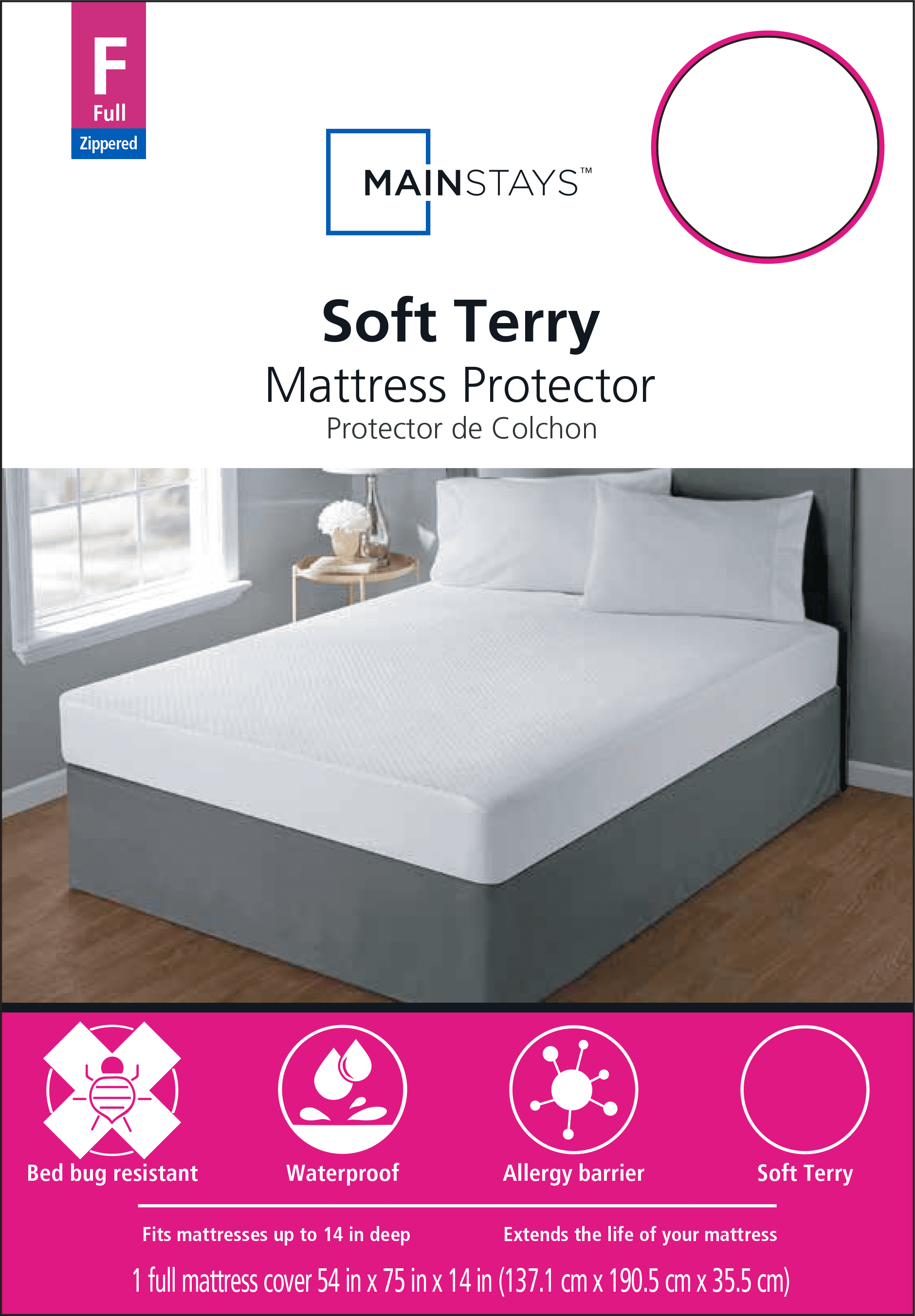 Details about   Waterproof Cotton Terry Mattress Protector Hypoallergenic 5-Sided Deep Pocket 